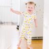 Babysoy Short Sleeve Organic Pattern Kimono Romper Shortall (0-3 Months, Fruits) view 2