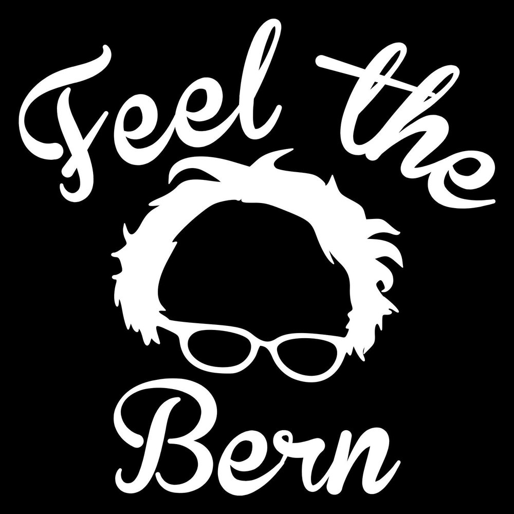 Minglewood Trading Feel The Bern 15" x 15" Vinyl Decal Sticker - Bernie Sanders 2020 President Vermont Senator