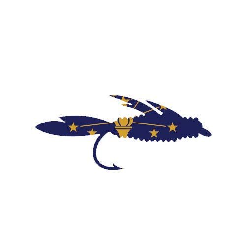 ION Graphics Magnet Indiana Fly Fishing Magnetic Vinyl Vinyl Decal in Fish Lure Tackle Flies 5" Car Magnet Bumper Sticker
