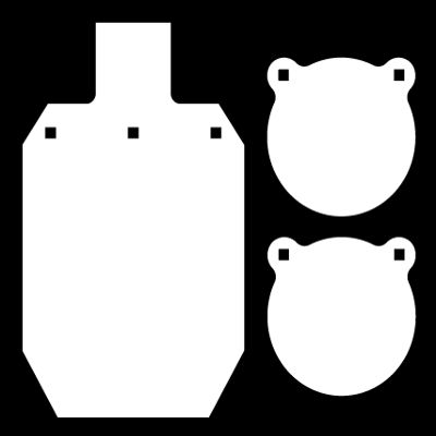 12x20 IDPA/ISPC & (2) 8in Gongs 3/8in AR500 Steel - 3pc Metal Shooting Targets