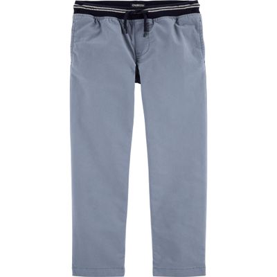 Osh Kosh Little Boy's Pull-on Twill Joggers Pants, Pigeon Blue, 5