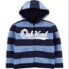 OshKosh B'Gosh Boys' Little Full Zip Logo Hoodie, Blue Lapis/Navy Stripe, 5 view 1