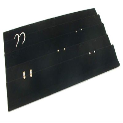 888 Display USA Earring Display Tray Black Velvet 45 Pair Travel Insert Pad (Black Faux Velvet)