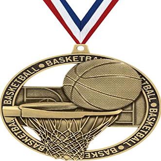 3" Basketball Medals, Massive Rimz Basketball Gold Medal Award 20 Pack