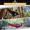 Covacure Camping Hammock - 772lbs Capacity Double Hammock with Tree Straps, Lightweight Parachute Nylon Outdoor Survival Gear for Hiking, Backpacking, Travel or Backyard (Black) view 3