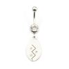 14G Curved Barbell Dangle Clear Cz Gems Belly Button Ring Navel Piercing Jewelry 10mm view 1
