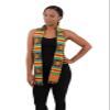 60" x 4.5" Authentic Hand Woven Kente Stole Sash - Kente & Multi/Gold Crest view 1