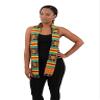 60" x 4.5" Authentic Hand Woven Kente Stole Sash - Kente & Multi/Gold Crest view 2