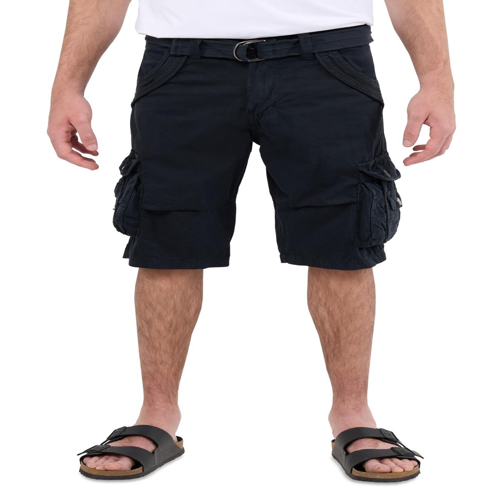 X RAY Mens Cargo Shorts Camo & Solid Colors 12.5" Inseam Knee Length Classic Fit Multi Pocket (Big and Tall Shorts for Men), Twill Taped Navy, 34