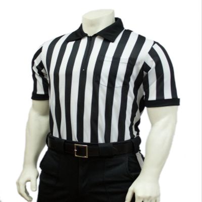 Smitty | FBS-100 | Performance Mesh Short Sleeve Referee Shirt | 1" Stripe | Moisture Management | Football Lacrosse | Official's Choice! (3XL)