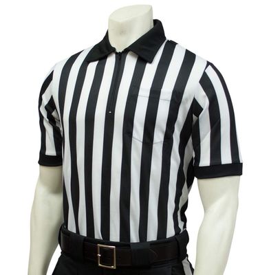 Smitty | FBS-100 | Performance Mesh Short Sleeve Referee Shirt | 1" Stripe | Moisture Management | Football Lacrosse | Official's Choice! (XL)