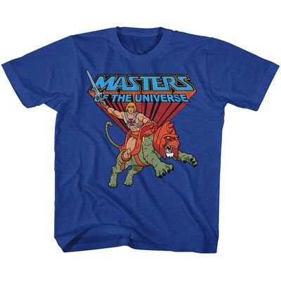 American Classics Masters of The Universe TV Series He-Man Rides Into Battle Toddler T-Shirt - Royal - 2T