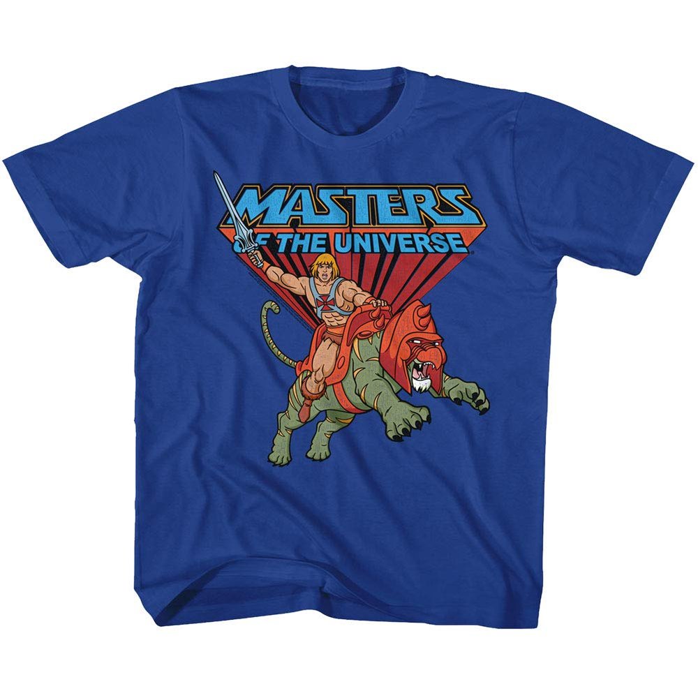 American Classics Masters of The Universe TV Series He-Man Rides Into Battle Toddler T-Shirt - Royal - 2T