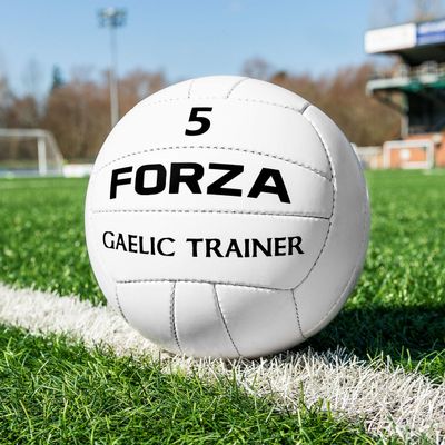 FORZA Gaelic Training Football | Hi-Tech Airlock Bladder | 100% Hand Stitched GAA Ball (Size 5, Pack of 13)