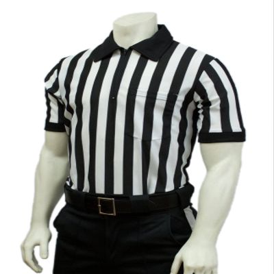 Smitty | FBS-101 | Warp Knit Polyester Short Sleeve Referee Shirt | 1" Stripe | Byron Collar & Front Pocket | Football Lacrosse | Official's Choice! (3XL)