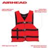 AIRHEAD General All Purpose Life Jacket, US Coast Guard Approved Type III unisex adult Life Vest Perfect for Boating and Personal Watercraft Use - 4 Pack, Red view 3