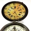 Antique Nautical Pocket Compass Analog Clock 3" Brass Navigation Pocket Solid Brass Compass view 2