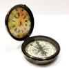 Antique Nautical Pocket Compass Analog Clock 3" Brass Navigation Pocket Solid Brass Compass view 4