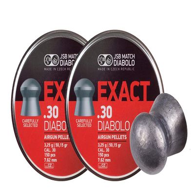 JSB 546031-150 Diablo Exact Air Gun Pellets .30 Cal, 50.15 Grains, 150ct, 2 Pack