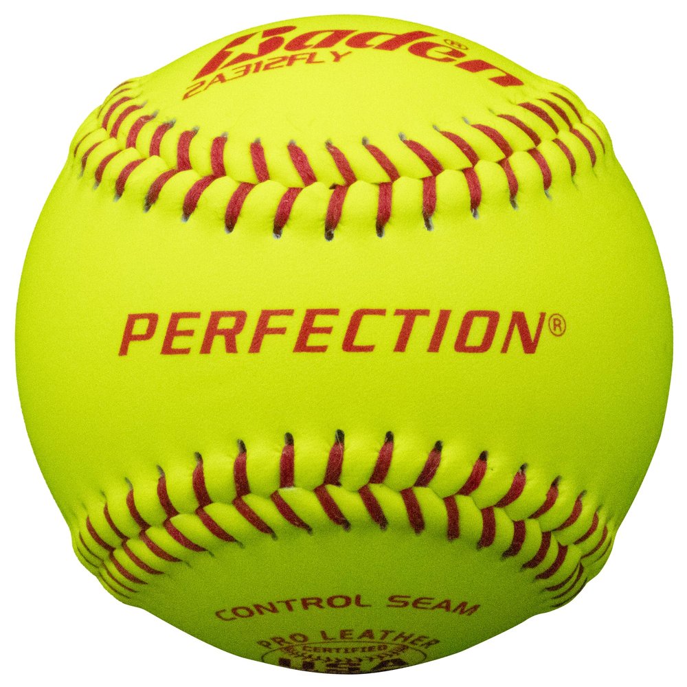 Baden | USA (ASA) Approved | Official League Fastpitch Softballs | Perfection Leather | 12" | Optic Yellow | One Dozen