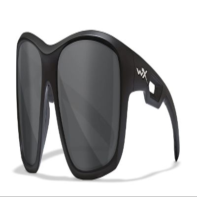 Wiley X WX Aspect Sunglasses, Safety Glasses for Men and Women, UV Eye Protection for Shooting, Fishing, Biking, and Extreme Sports, Matte Black Frames, Smoke Grey Tinted Lenses