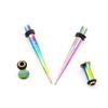 10G Ear Gauges Stretching Kit Surgical Steel PVD Rainbow Tapers Ear Tunnels Set for Starter Expander Body Piercing Jewelry view 1