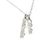 AJ's Collection Personalized Double Sidelong Nameplate Sterling Silver Necklace. Customize Two Charms. Choice of Sterling Silver Chain. Keep The Key to Your Heart, Close to Your Heart for Couples. view 1