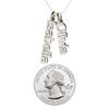 AJ's Collection Personalized Double Sidelong Nameplate Sterling Silver Necklace. Customize Two Charms. Choice of Sterling Silver Chain. Keep The Key to Your Heart, Close to Your Heart for Couples. view 2