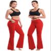 BUBBLELIME 29"/31"/33"/35" 4 Styles Women's High Waist Bootcut Yoga Pants - Out Pockets_Scarlet XL-29 Inseam view 3