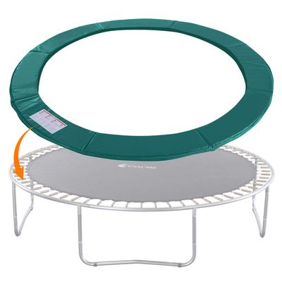 Exacme Trampoline Pad Replacement Round Safety Spring Cover, No Hole for Pole (Green, 10 Foot)