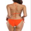 SHEKINI Women's Triangle Bikini Set Halter Sexy Bathing Suits String Low Waisted Two Piece Swimsuit(Large, Fluorescence Orange) view 2
