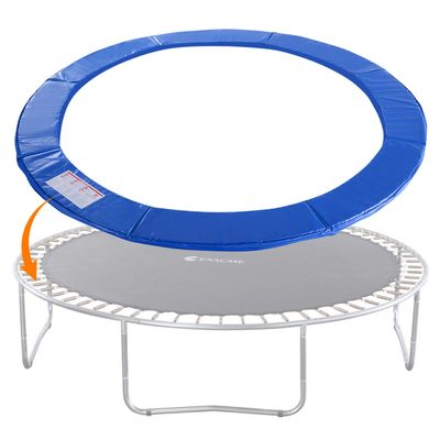 ExacMe Trampoline Pad Replacement Round Safety Spring Cover, No Hole for Pole (Blue, 16 Foot)