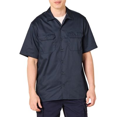 Amazon Essentials Dark Navy Button Up Shirt for Men, Short-Sleeve, Stain and Wrinkle-Resistant, XX-Large