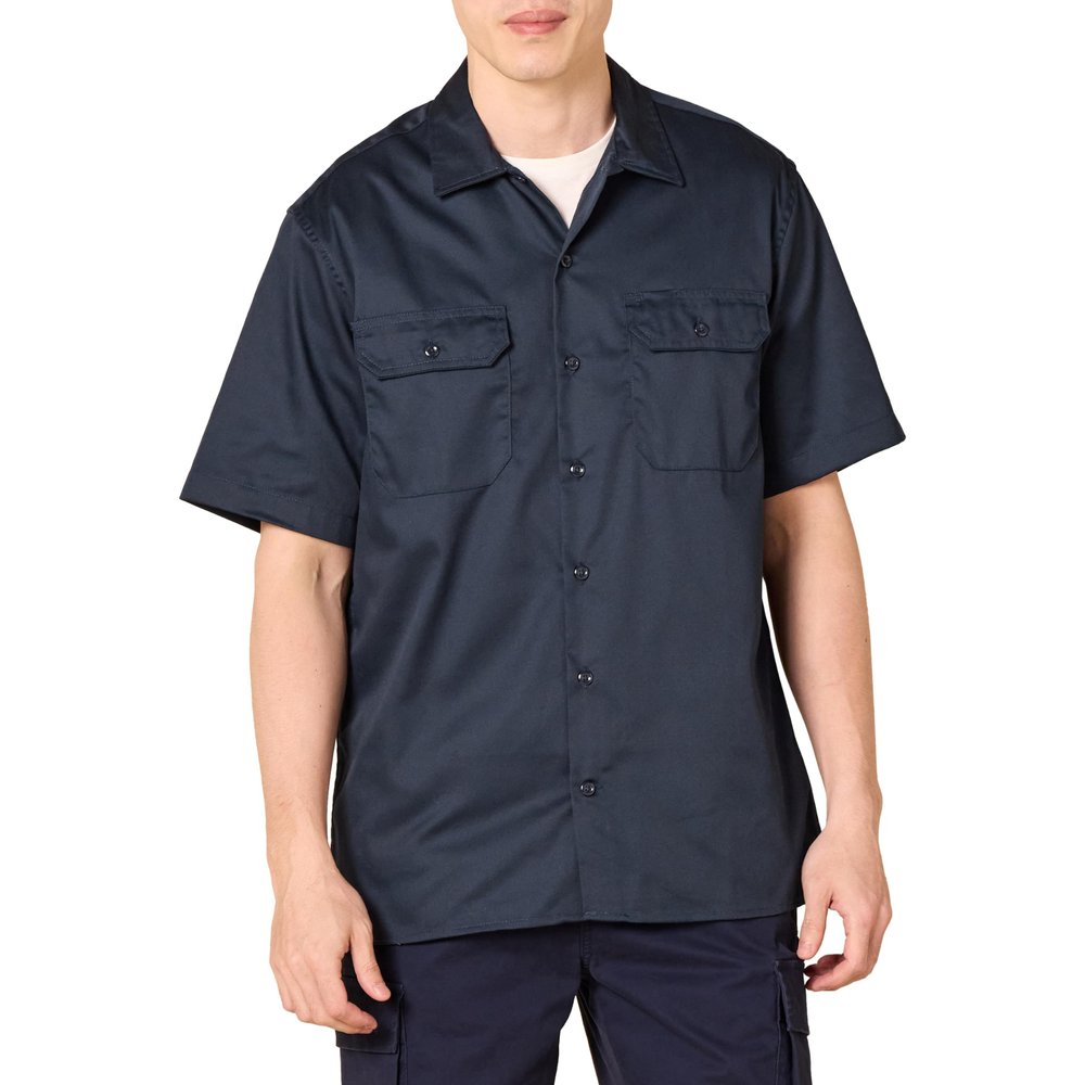 Amazon Essentials Dark Navy Button Up Shirt for Men, Short-Sleeve, Stain and Wrinkle-Resistant, XX-Large