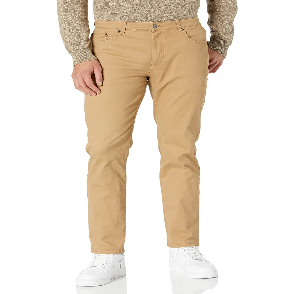Amazon Essentials Men's Pants, Athletic-Fit, 5-Pocket Stretch, Twill Work, Big & Tall, Dark Khaki Brown, 34W x 30L