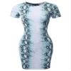 Casucal Printed Sexy Body-con Mini Dress - Made in USA Blue Snake 3XL view 1