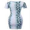 Casucal Printed Sexy Body-con Mini Dress - Made in USA Blue Snake 3XL view 2