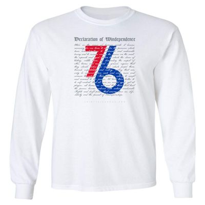 36 and Oh! Philadelphia Basketball Windependence Long Sleeve T Shirt - White (Small)