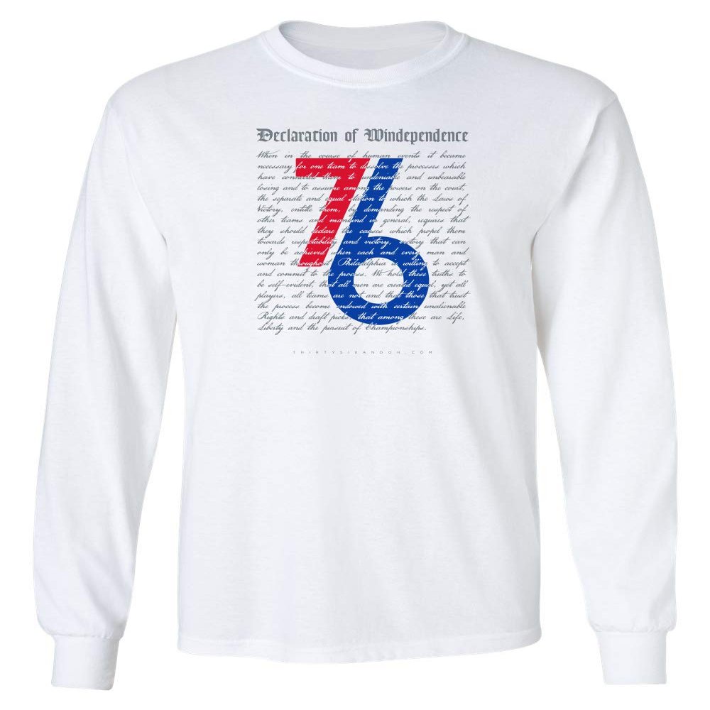 36 and Oh! Philadelphia Basketball Windependence Long Sleeve T Shirt - White (Small)