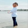 Made in USA Baby Boys and Girls Rashguard UPF 50+ Sun Protective Long Sleeve Kids Swimwear Rash Guard for Summer Beach Pool and Swimming, Medium Pink, 6/9m view 2