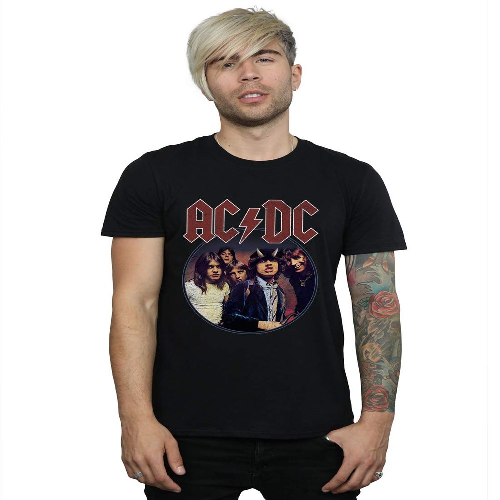 AC/DC Men's Highway to Hell Circle T-Shirt Black XXXX-Large