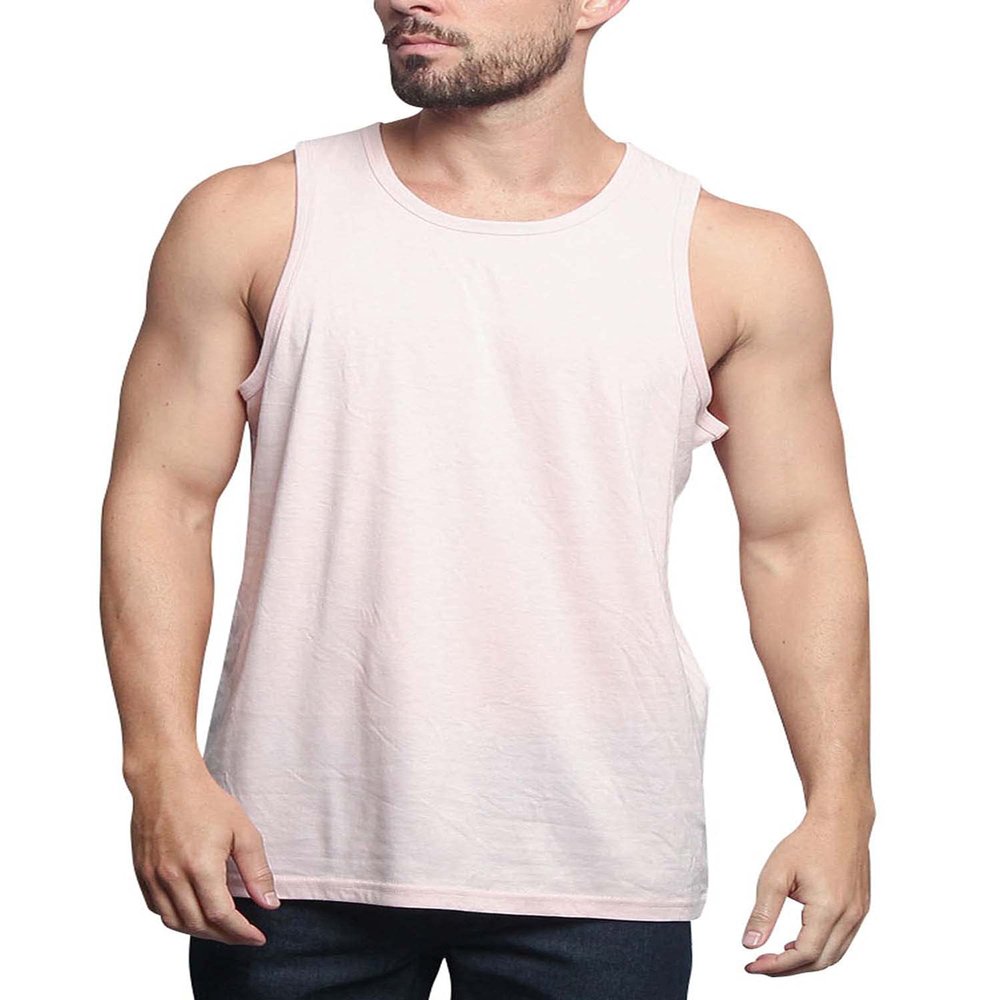 Men's Basic Essential Straight Hem Long Length Tank Top TT60-PL - Dirty Pink - 3X-Large - H11A