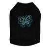 Blue Rhinestud Butterfly - Dog Tank, XL Black view 1