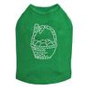 Easter Basket - Bling Rhinestone Easter Dog Shirt, 2XL Kelly Green view 1