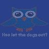 Blue Owl with Who Let The Dogs Out? - Spring Butterfly Bling Rhinestone Dog Bandana view 1