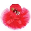 Dog in the Closet Glitter Ladybug & Daisies - Bling Rhinestone Tutu Dress, M Red view 1
