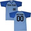 Basic V-Neck Major Team Custom Baseball Jersey, Light Blue, Royal | Youth XL view 2
