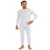 inlzdz Men's Spandex One Piece Mock Neck Long Sleeve Full Bodysuit Unitard Zentai Costume White X-Large view 4