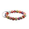 KUIYAI Elastic Functional Beaded Wrist Keychain Bracelet Handsfree Keychain Gift for Her (10mm random color) view 1