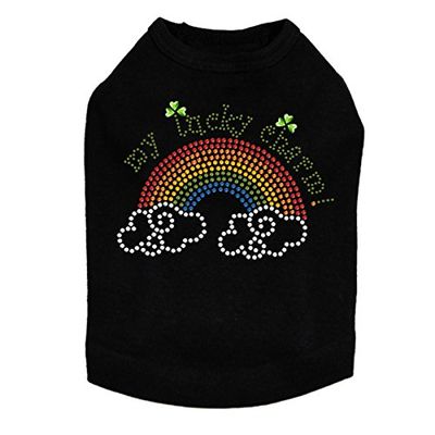 My Lucky Charm - Bling Rhinestone St Patrick Day Dog Shirt, 3XL Black